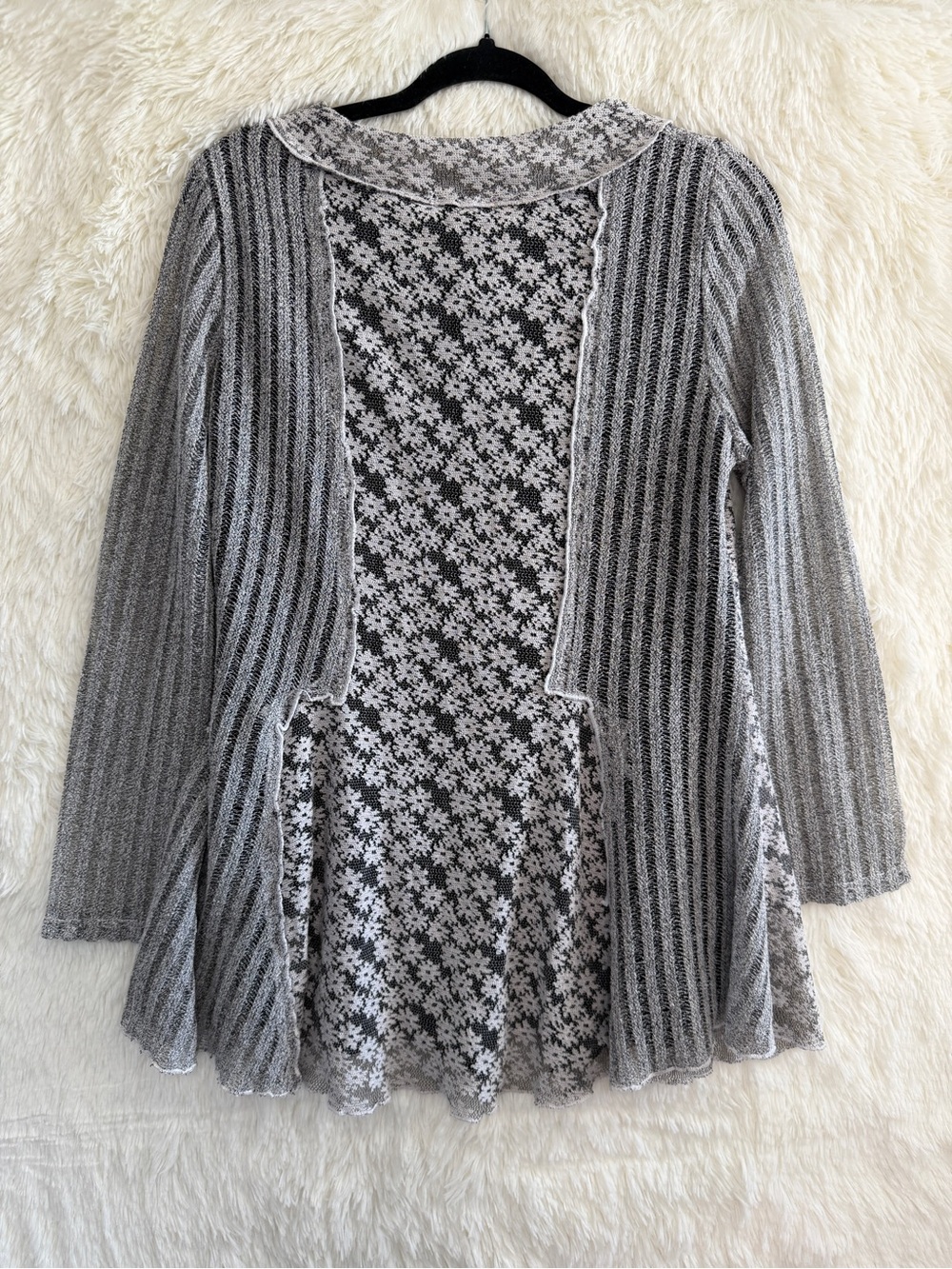 Papa Womens Whimsigoth Button Cardigan XL Grey Fairy Grunge Mixed Media READ - Picture 6 of 9